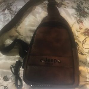 New Men’s Outdoor Sport Brown Sling Bag